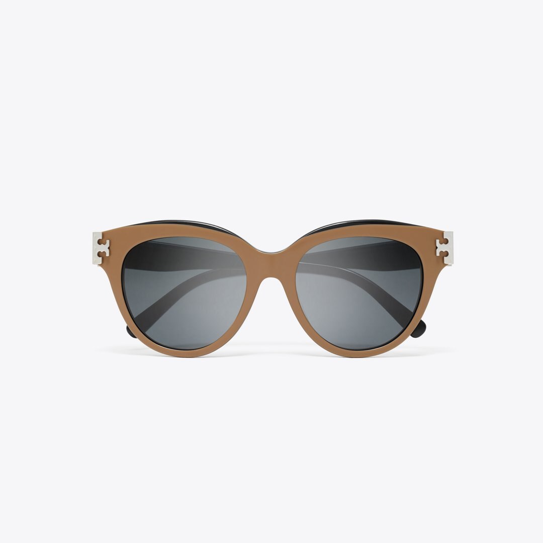 Tory Burch Eleanor Round Sunglasses NAVY/BROWN/DARK GREY