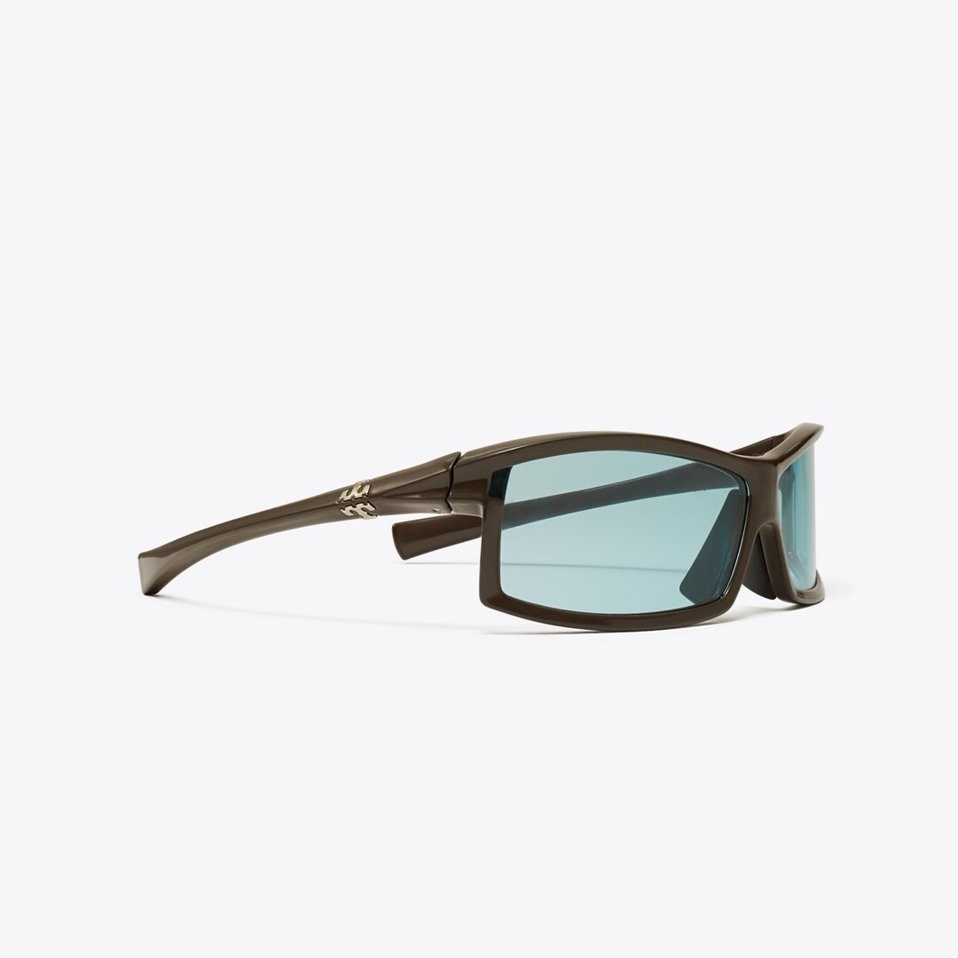 Tory Burch Eleanor Runway Sunglasses BROWN/LIGHT BLUE