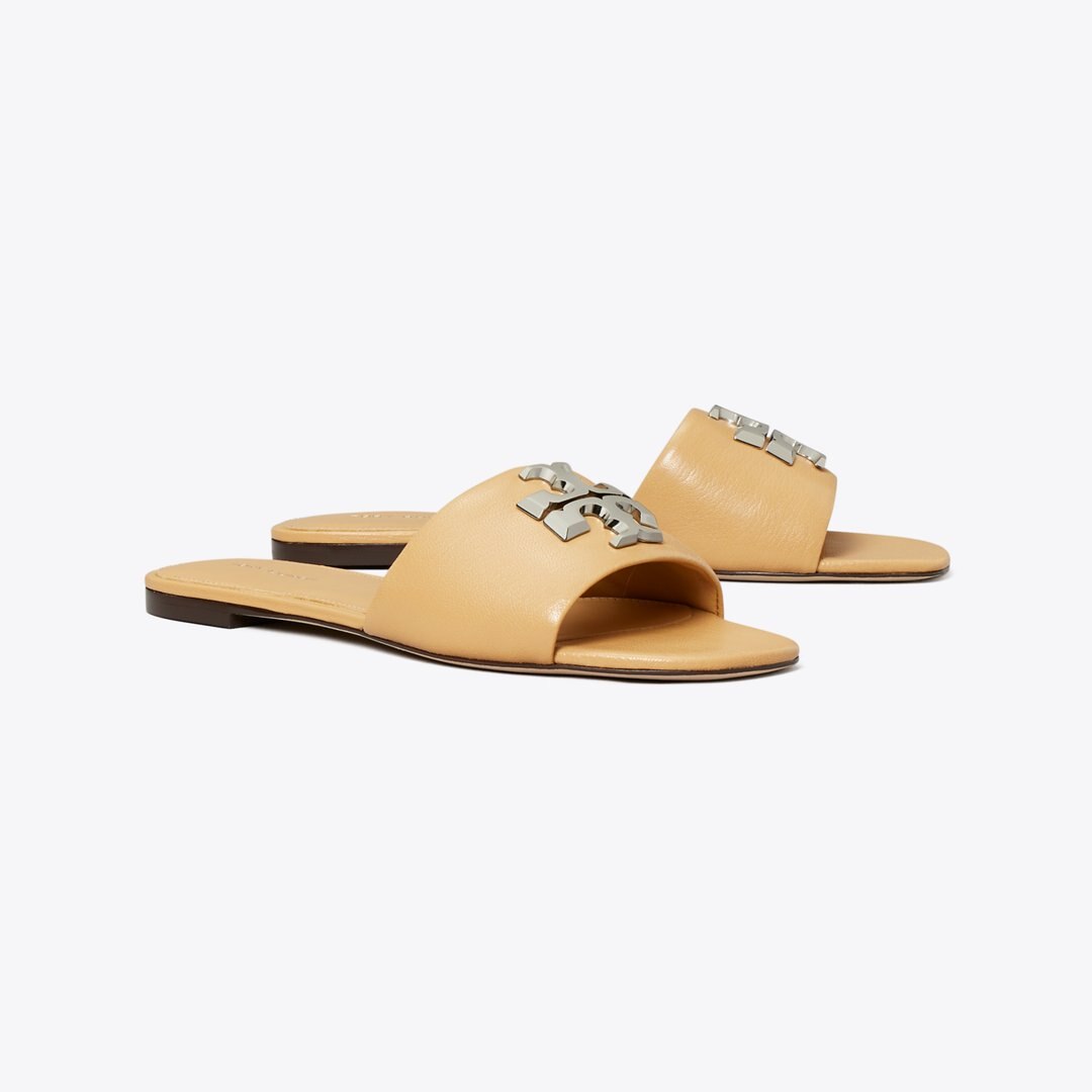 Tory Burch Eleanor Slide HONEYCOMB TAN / SILVER