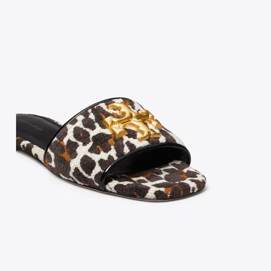 Tory Burch Eleanor Slide Reva Leopard / Perfect Black