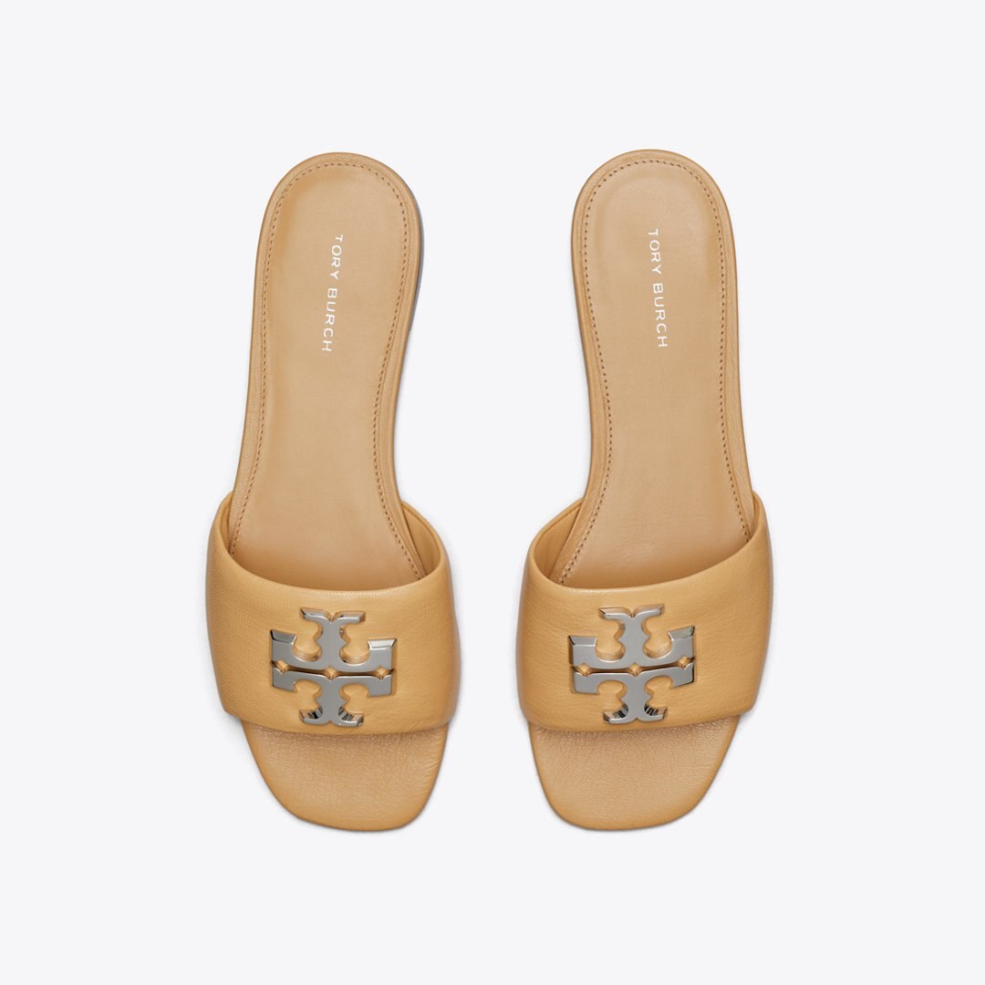 Tory Burch Eleanor Slide HONEYCOMB TAN / SILVER