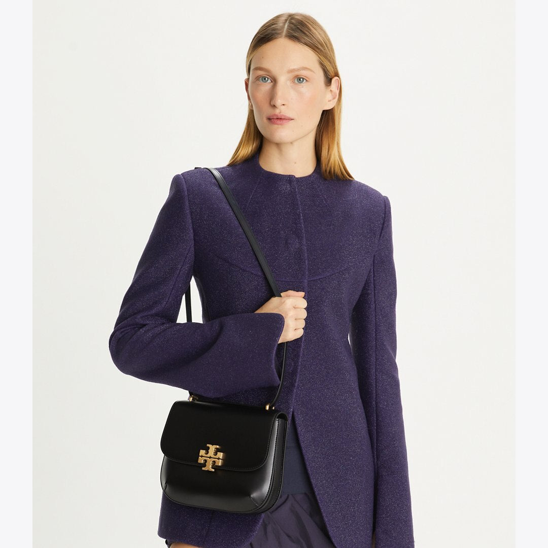 Tory Burch Eleanor Slim Saddlebag Black