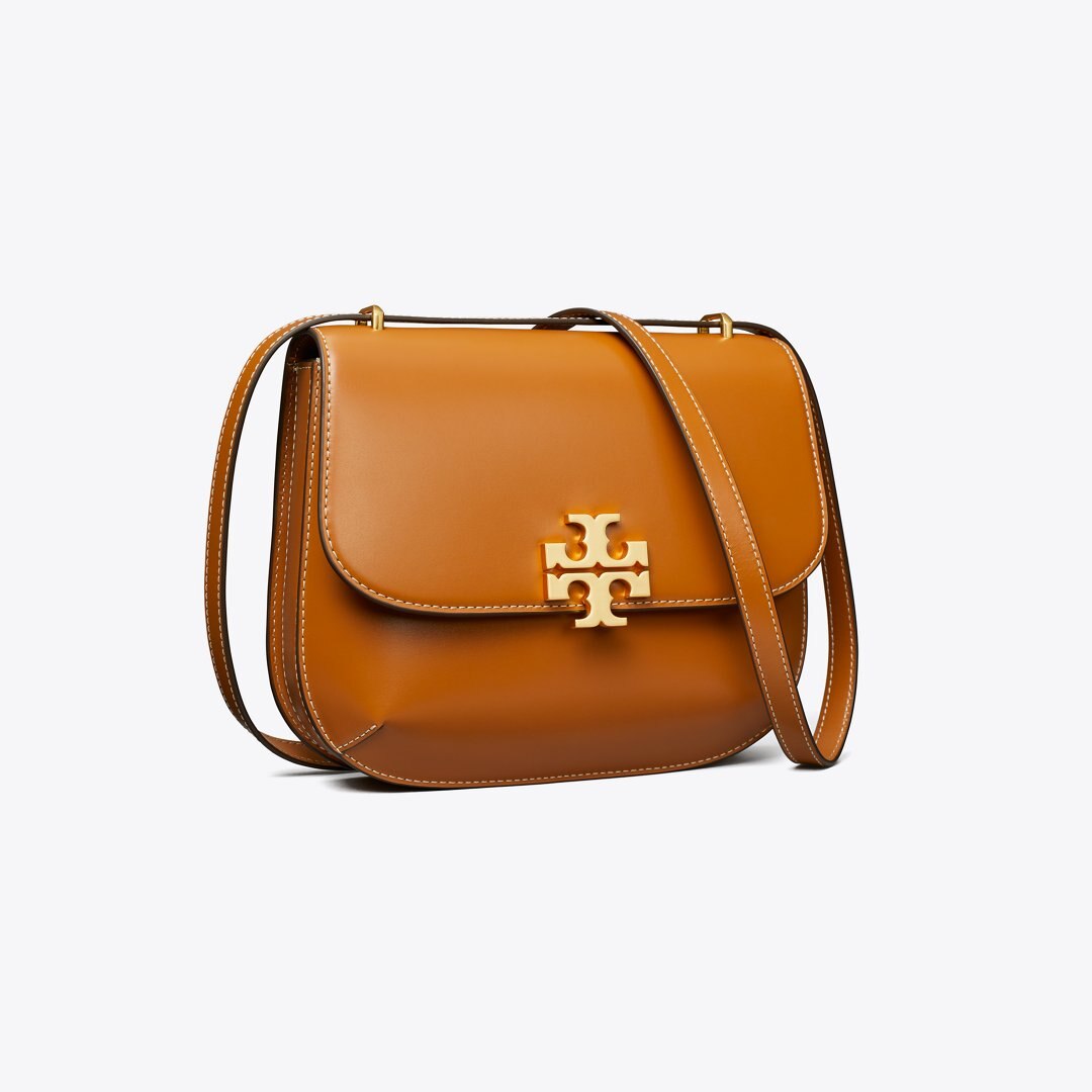 Tory Burch Eleanor Slim Saddlebag Malt Whiskey