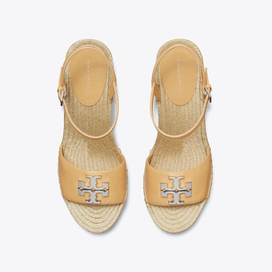 Tory Burch Eleanor Wedge Espadrille HONEYCOMB TAN / SILVER