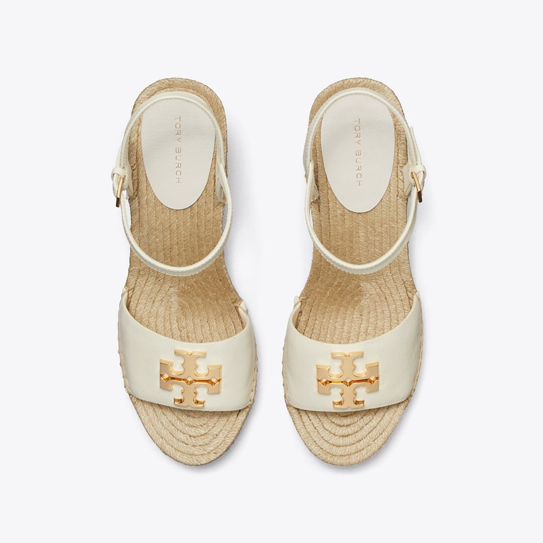 Tory Burch Eleanor Wedge Espadrille LIGHT CREAM / GOLD