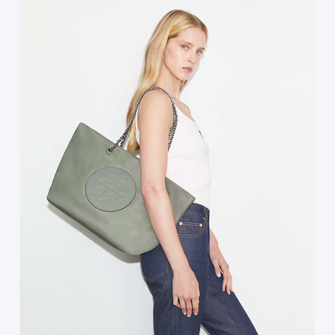 Tory Burch Ella Chain Tote Shale Rock