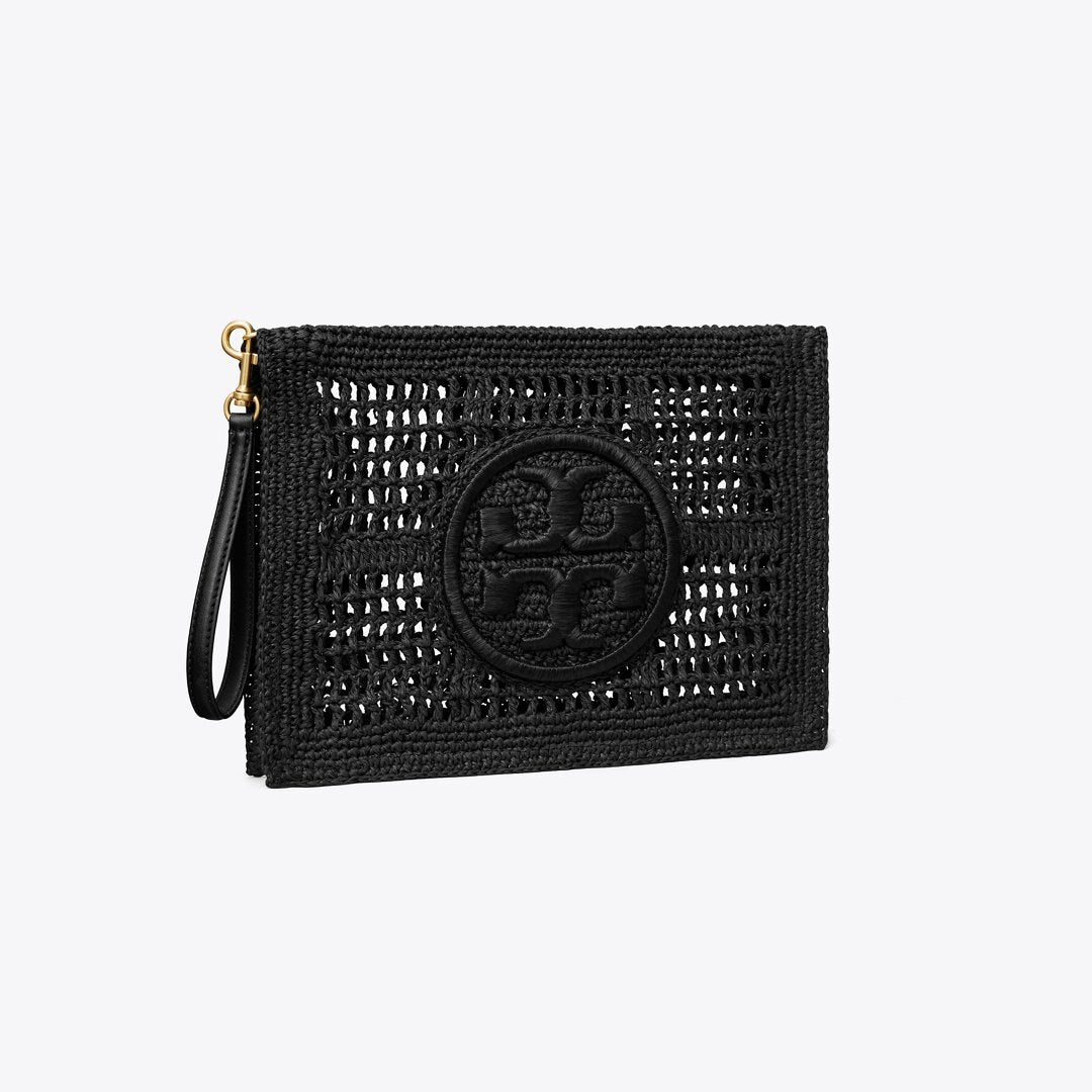 Tory Burch Ella Crochet Pouch Black