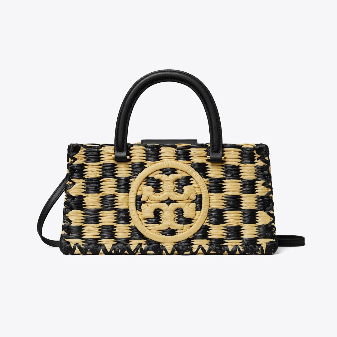 Tory Burch Ella Hand-Crocheted East-West Tote Black / Natural
