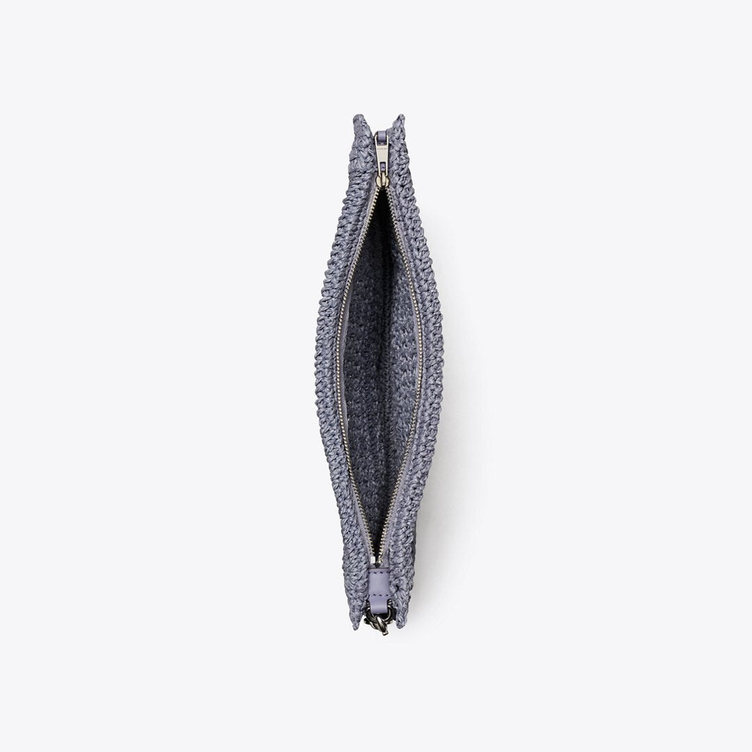 Tory Burch Ella Hand-Crocheted Pouch Gray