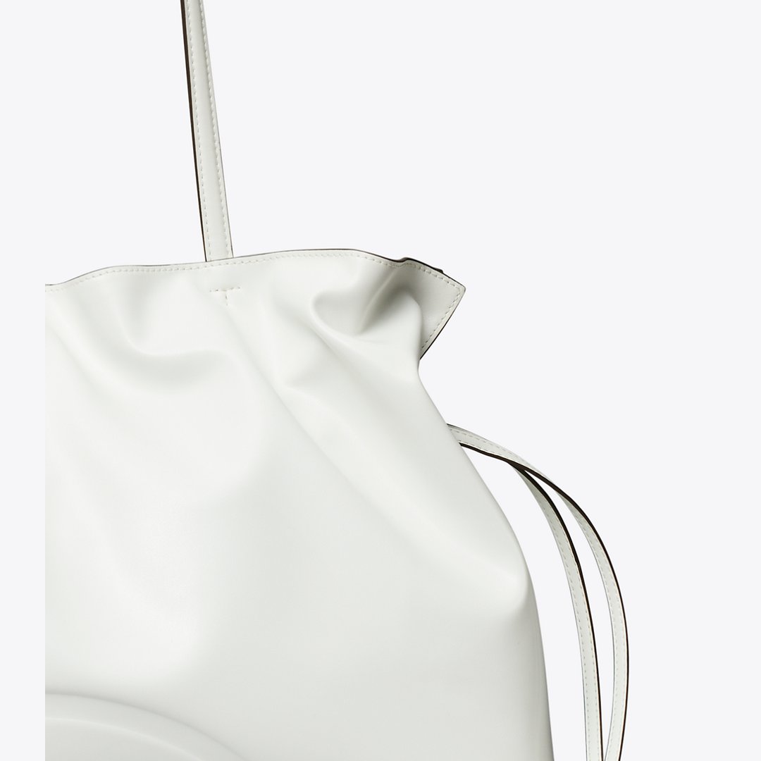Tory Burch Ella natuura Drawstring Tote Bianco