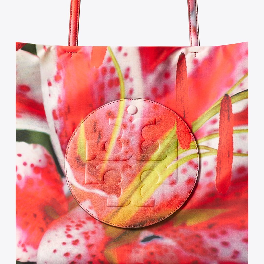 Tory Burch Ella Printed Tote Bold Pink