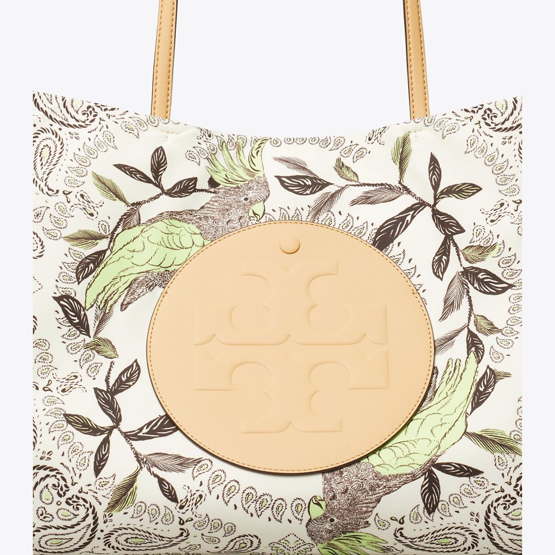 Tory Burch Ella Printed Tote Mint Cockatoo