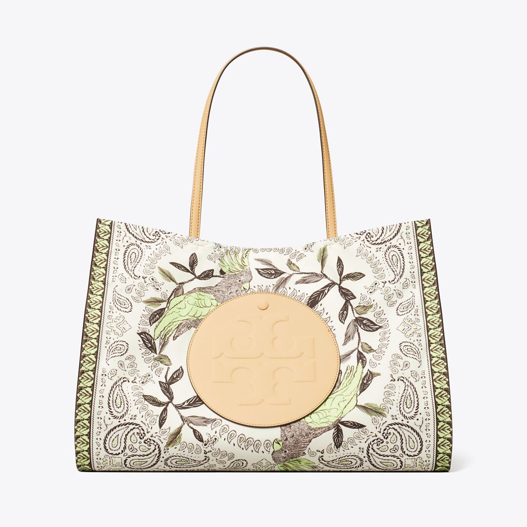 Tory Burch Ella Printed Tote Mint Cockatoo