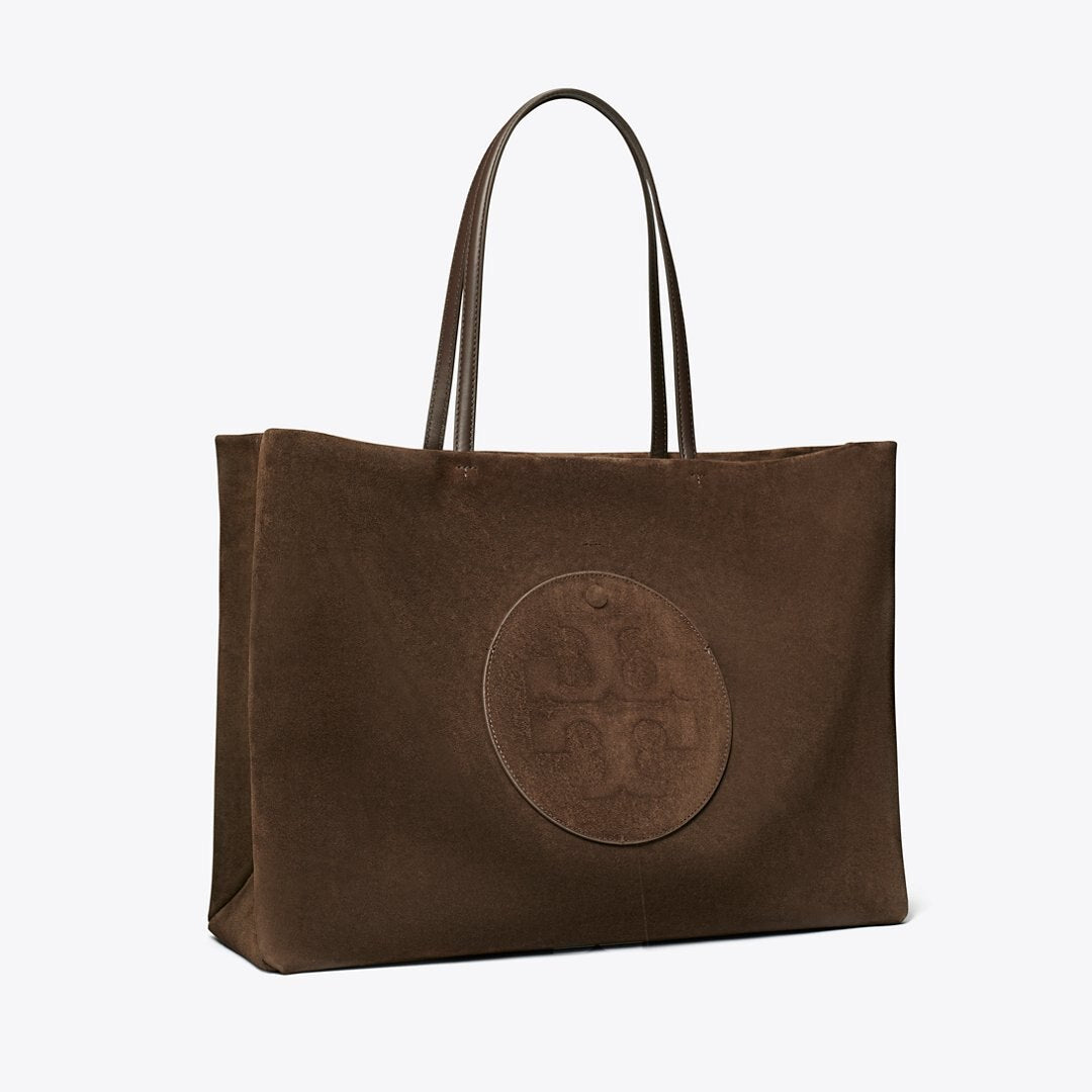 Tory Burch Ella Suede Tote Pine Bark
