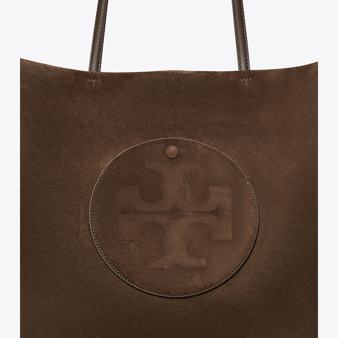 Tory Burch Ella Suede Tote Pine Bark