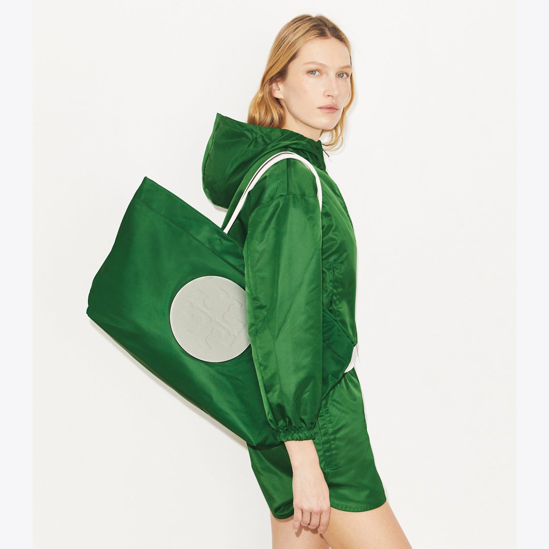 Tory Burch Ella Twist Reversible Tote Basil