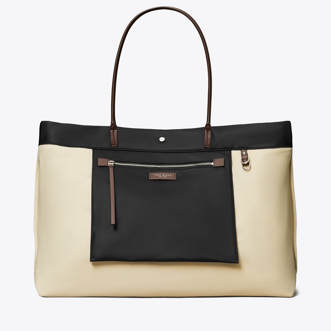 Tory Burch Ella Twist Reversible Tote Black
