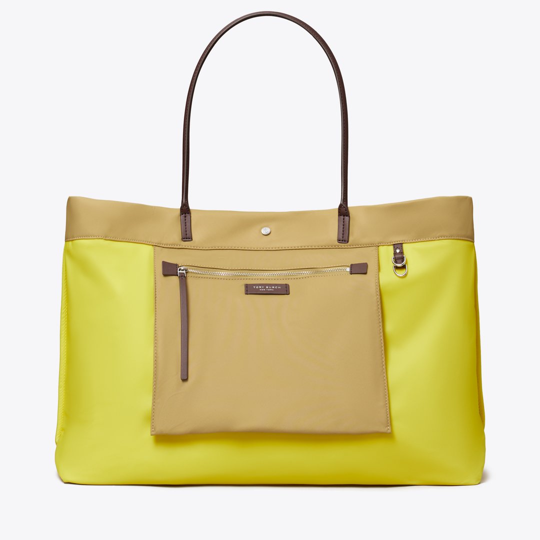 Tory Burch Ella Twist Reversible Tote Wheat