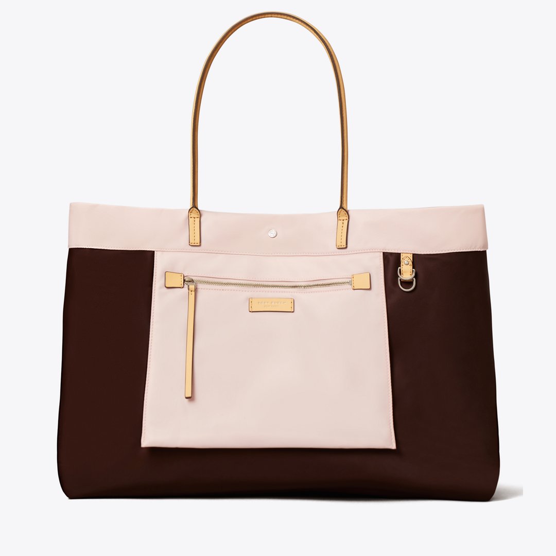 Tory Burch Ella Twist Reversible Tote Rose