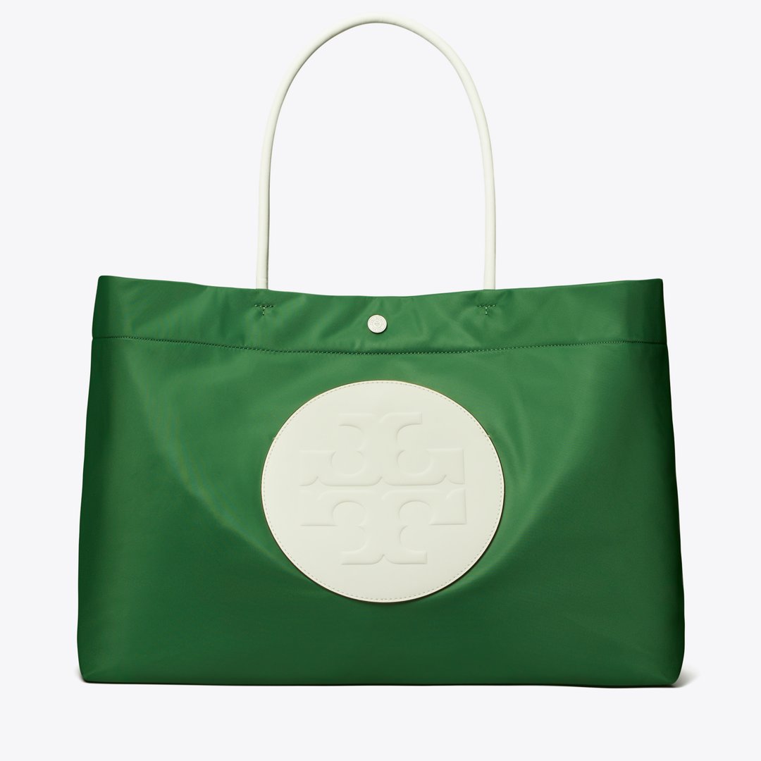Tory Burch Ella Twist Reversible Tote Basil
