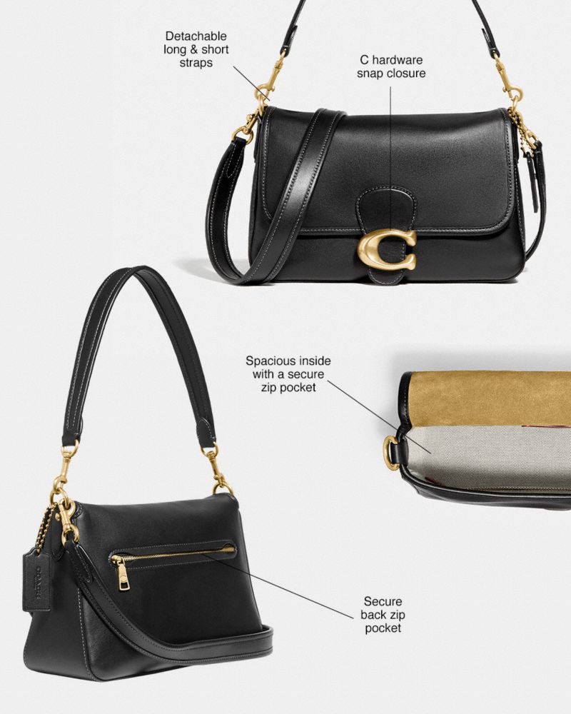 Coach Soft Tabby Shoulder Bag Pewter Black