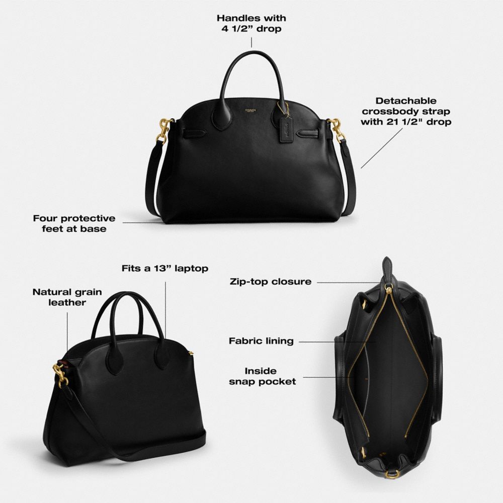 Coach Soft Empire Carryall Bag 40 Brass Black