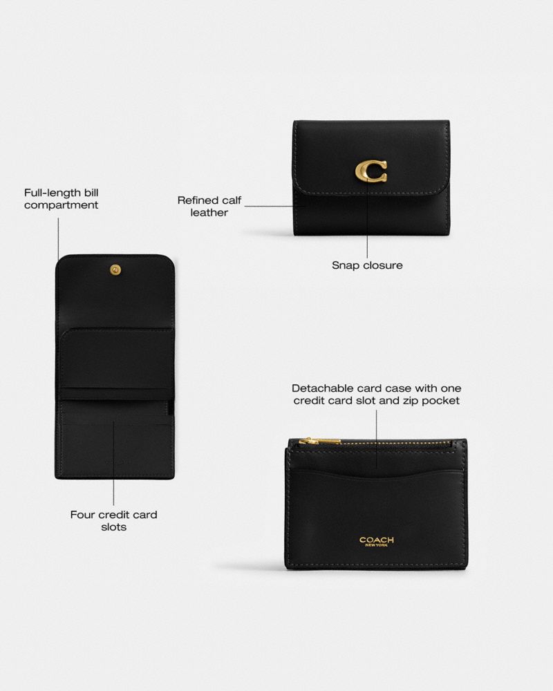 Coach Essential Card Holder Wallet Brass Black