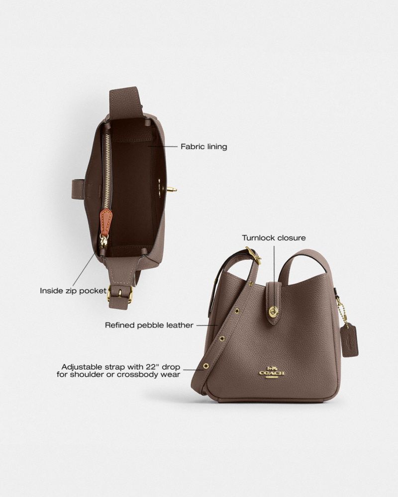Coach Hadley Mini Crossbody Bag Gold Dark Stone