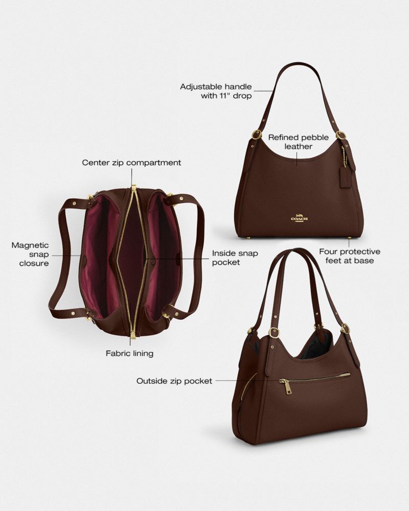 Women's Coach Erin Shoulder Bag Gold Maple, worn