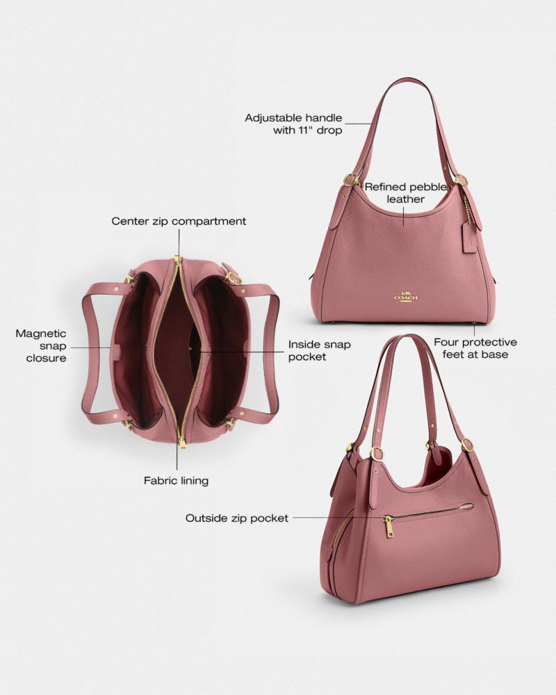 Coach Erin Shoulder Bag Gold Peony