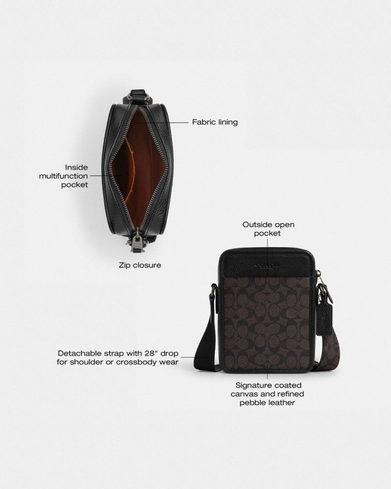 Coach Sullivan Crossbody Bag In Signature Canvas Gunmetal Walnut Black