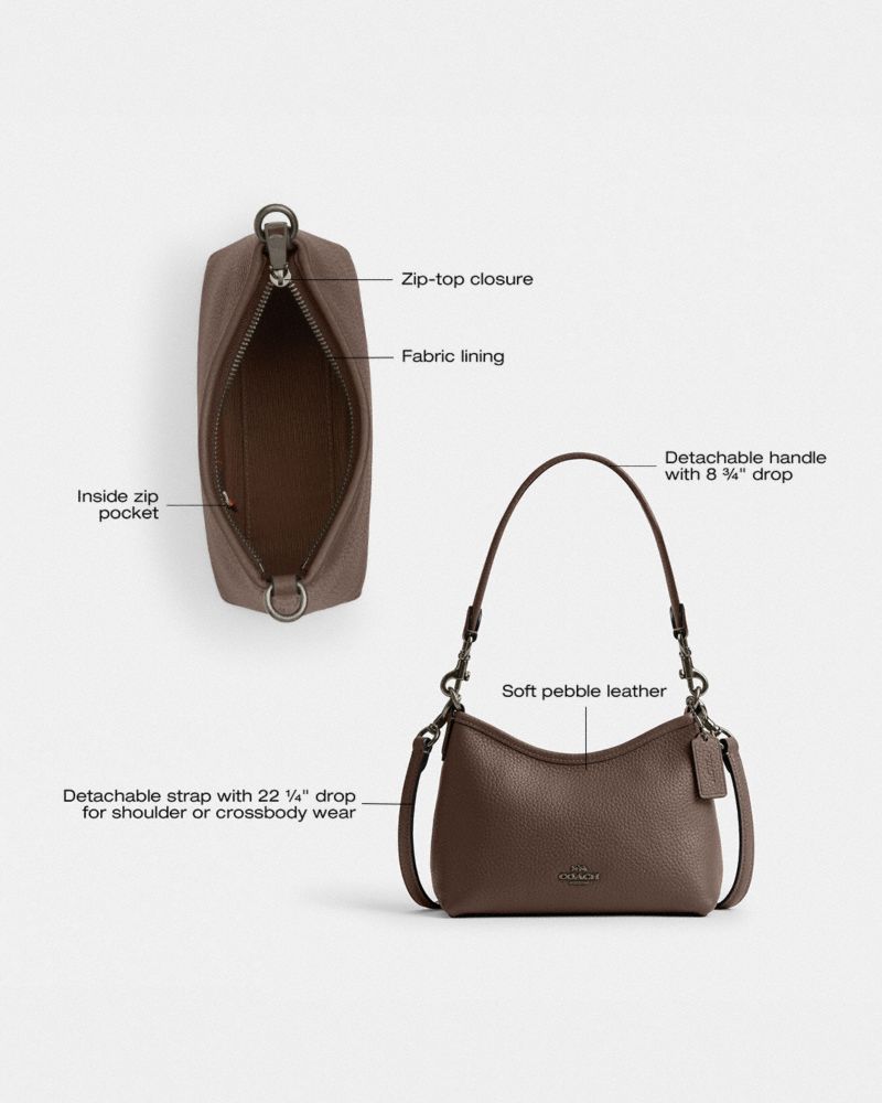 Coach Laurel Small Shoulder Bag Gunmetal Dark Stone