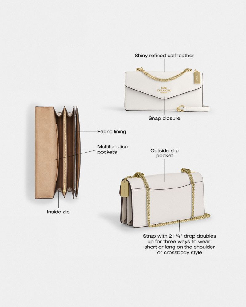 Coach Klare Envelope Crossbody Bag Gold Chalk