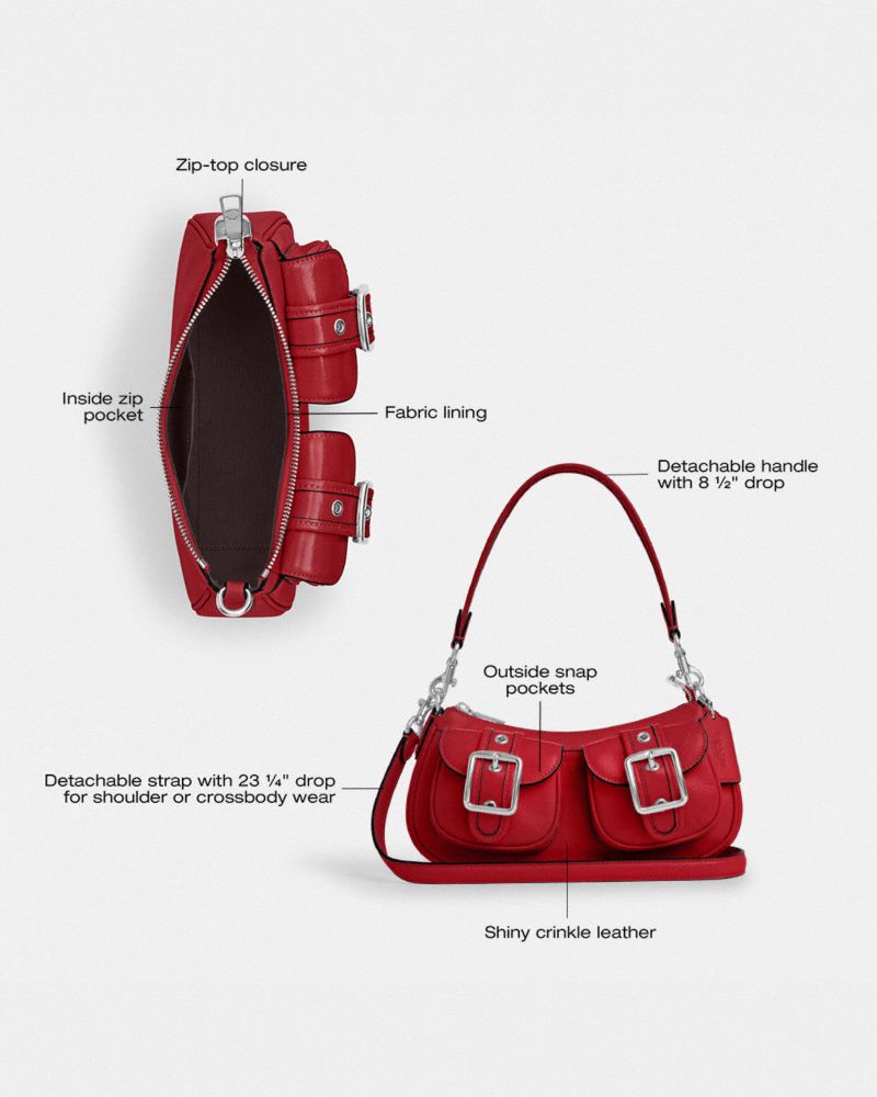 Coach Ashton Bag Silver Dark Cardinal