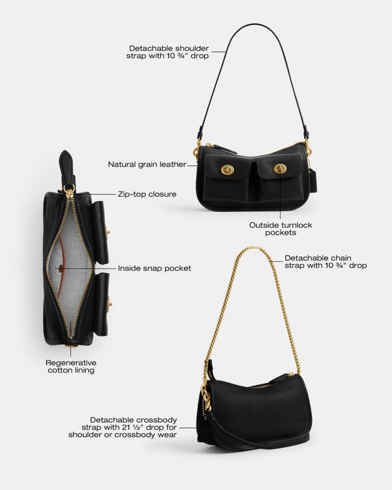 Coach Twin Turnlock Waverly Bag Brass Black