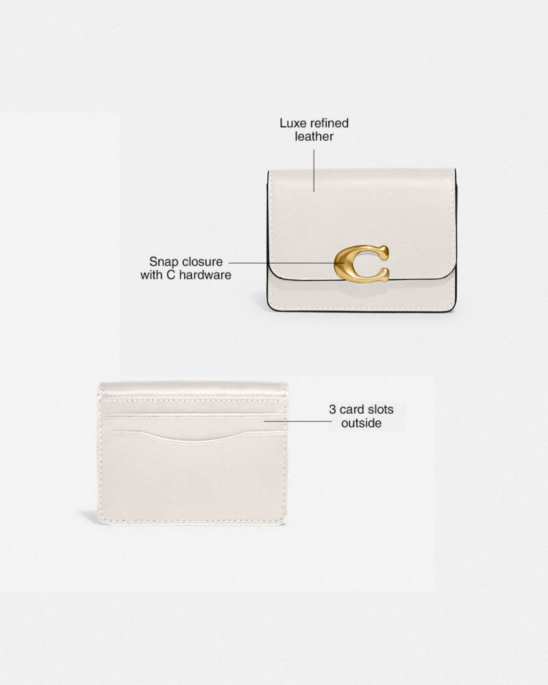 Coach Bandit Card Case Brass Chalk