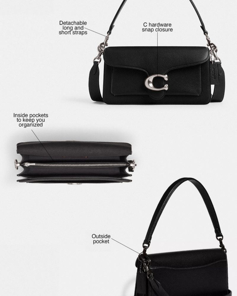 Coach Tabby Shoulder Bag 26 Silver Black