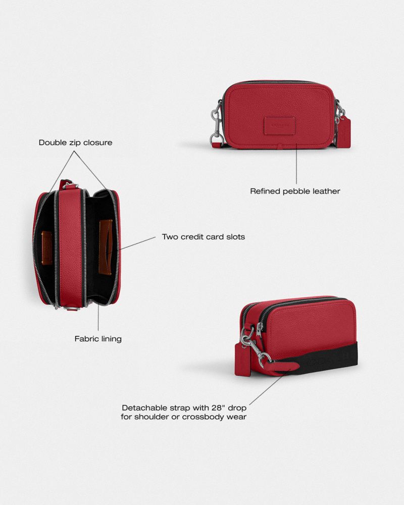 Coach Wyatt Crossbody Bag Silver True Red
