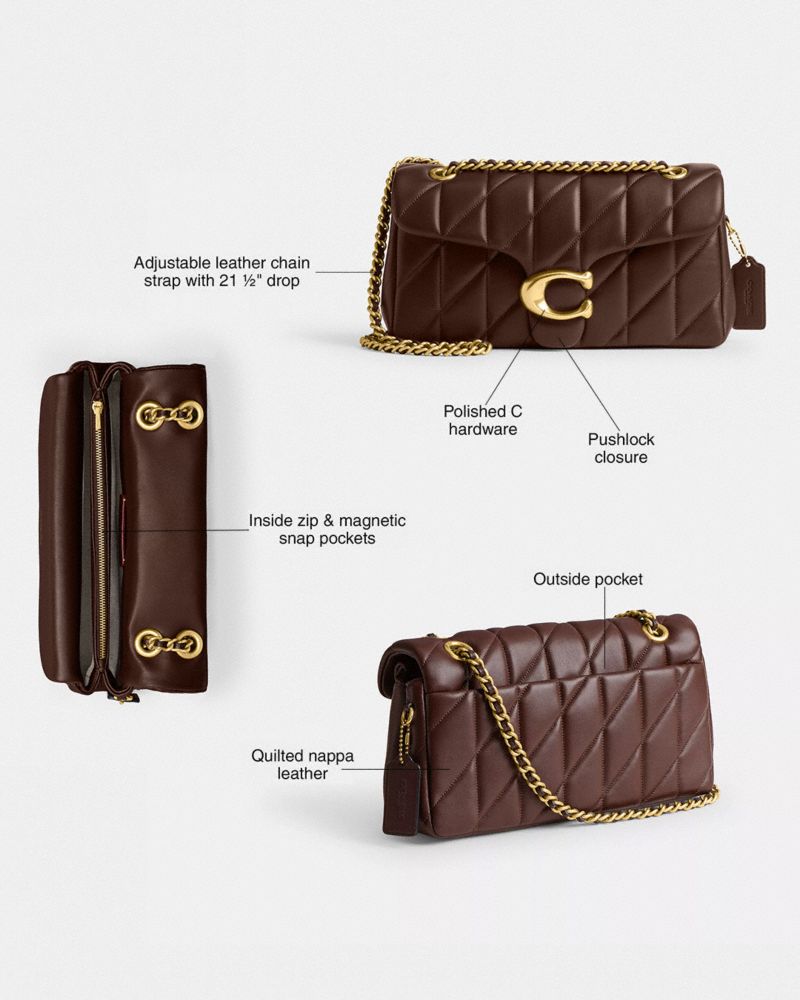 Coach Tabby Shoulder Bag 26 With Pillow Quilting Brass Maple
