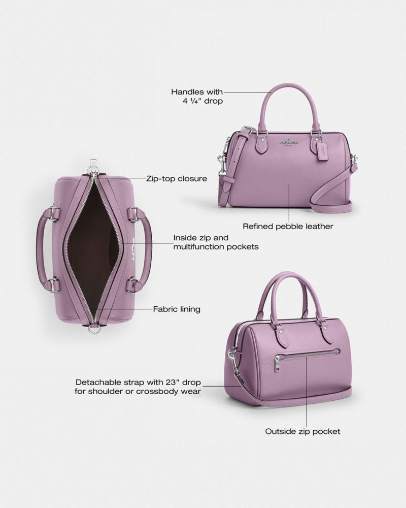 Coach Rowan Satchel Bag Silver Jasmine