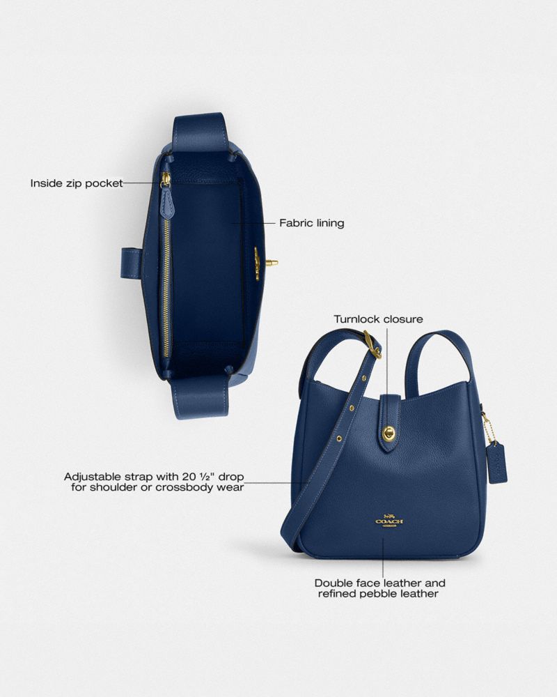 Coach Hadley Convertible Crossbody Bag Gold Deep Blue