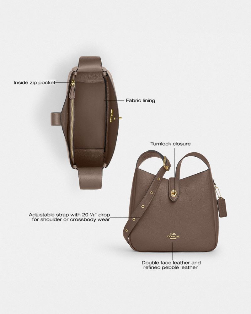 Coach Hadley Convertible Crossbody Bag Gold Dark Stone