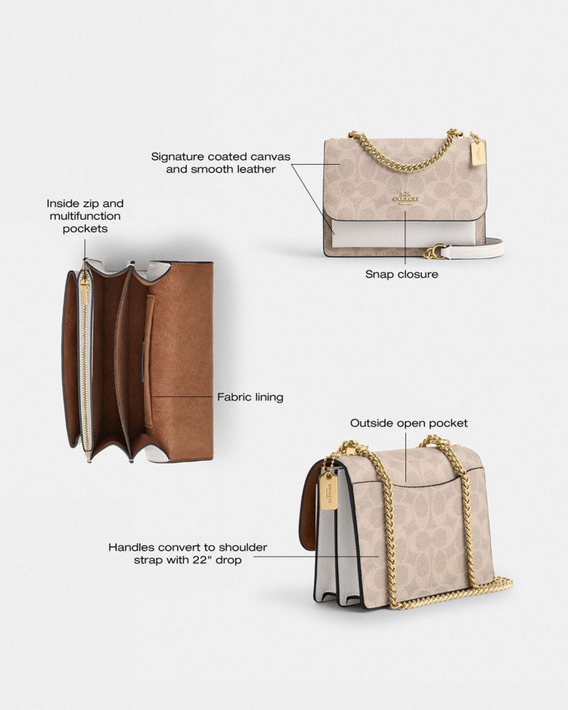 Coach Mini Klare Crossbody Bag In Signature Canvas Gold Sand Chalk