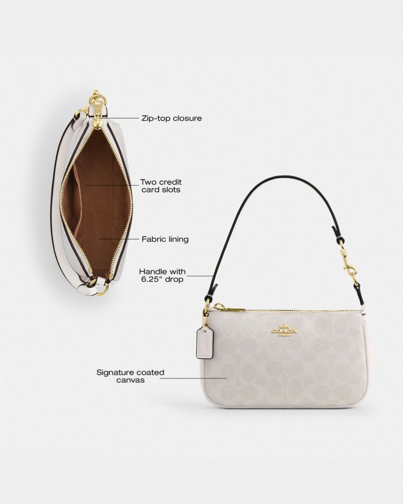 Coach Nolita 19 In Signature Canvas Gold White Chalk
