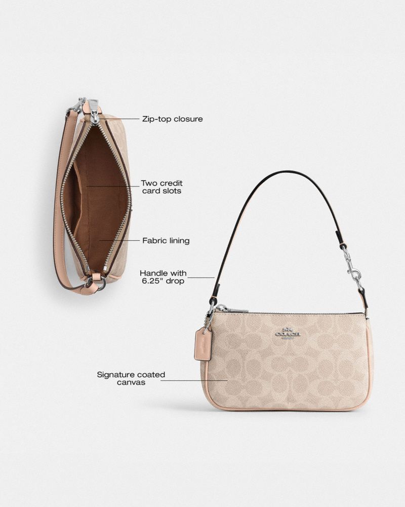 Coach Nolita 19 In Signature Canvas Silver Sand Taupe