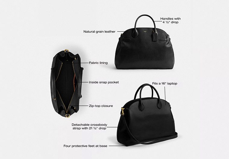 Coach Soft Empire Carryall Bag 48 Brass Black