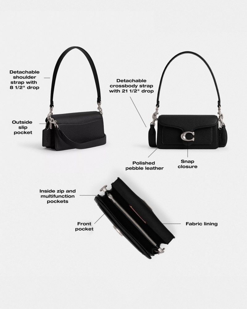 Coach Tabby Shoulder Bag 20 Silver Black