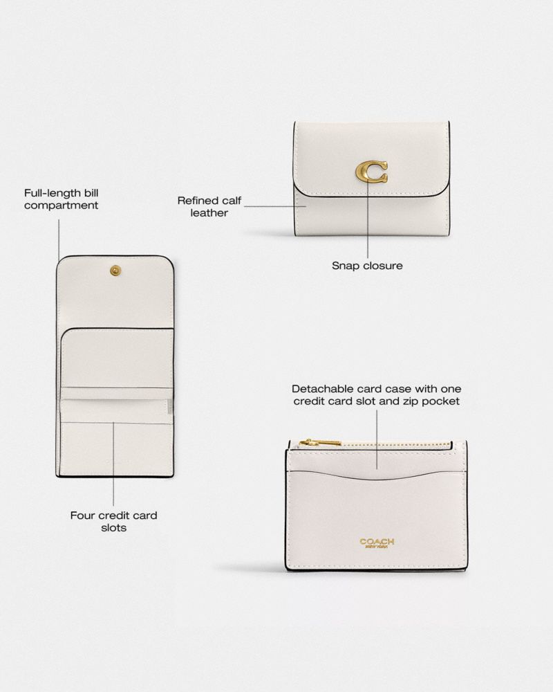 Coach Essential Card Holder Wallet Brass Chalk