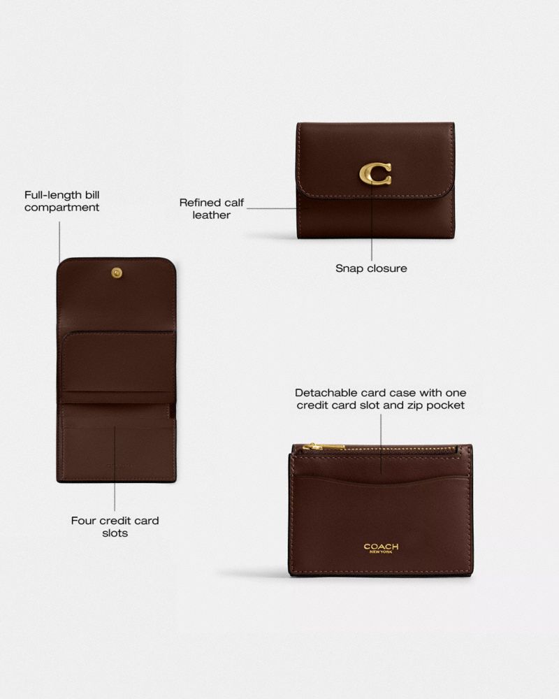 Coach Essential Card Holder Wallet Brass Maple
