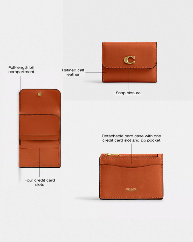 Coach Essential Card Holder Wallet Brass Toffee
